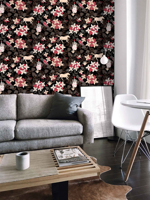 Coordonne Wallpaper Neo-Flowery - Black