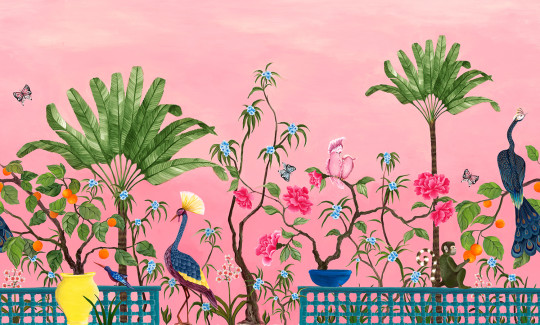 Coordonne Mural Neo-Tea Garden - Pink