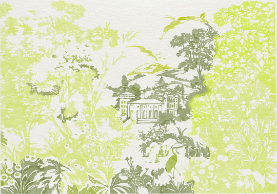 Coordonne Papier peint panoramique Neo-Tapestry - Lime