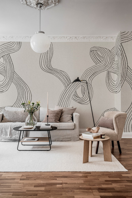 Rebel Walls Wandbild Stripes - Graphite