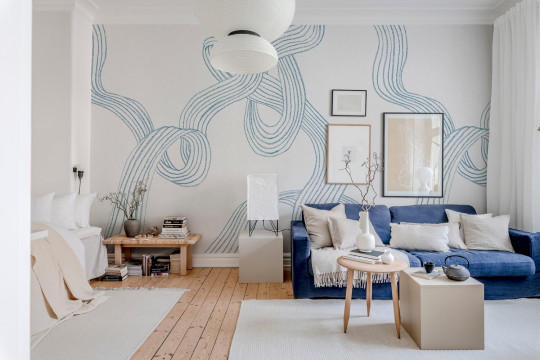 Rebel Walls Wandbild Stripes - Light Blue