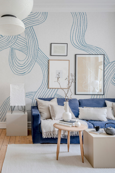 Rebel Walls Wandbild Stripes - Light Blue