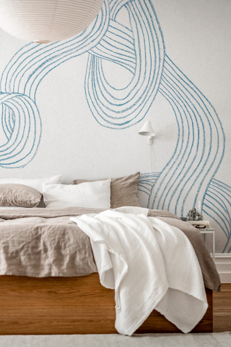 Rebel Walls Wandbild Stripes - Light Blue
