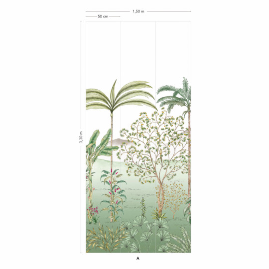 Isidore Leroy Wandbild Jardin des Oiseaux Jade - Panel A