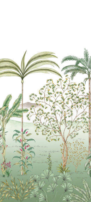 Isidore Leroy Wandbild Jardin des Oiseaux Jade - Panel A