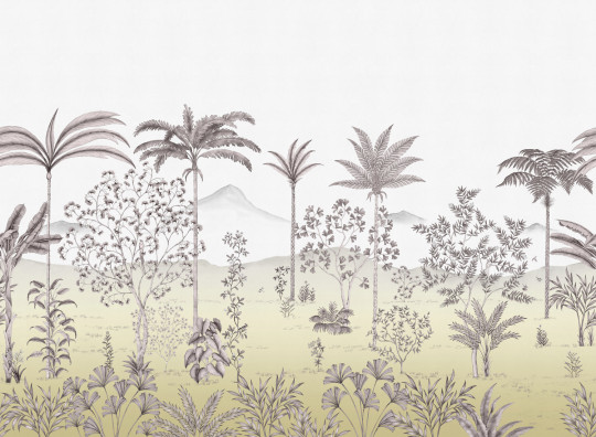 Isidore Leroy Papier peint panoramique Jardin des Oiseaux Safran - Panel A