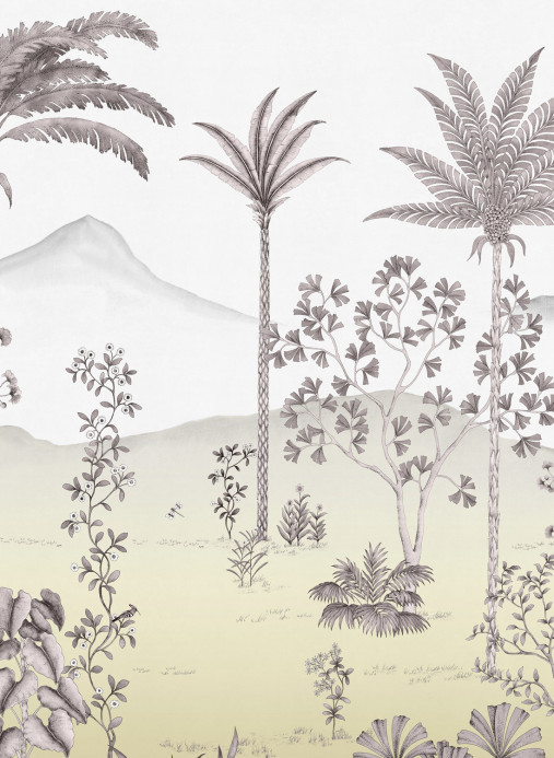 Isidore Leroy Papier peint panoramique Jardin des Oiseaux Safran - Panel B