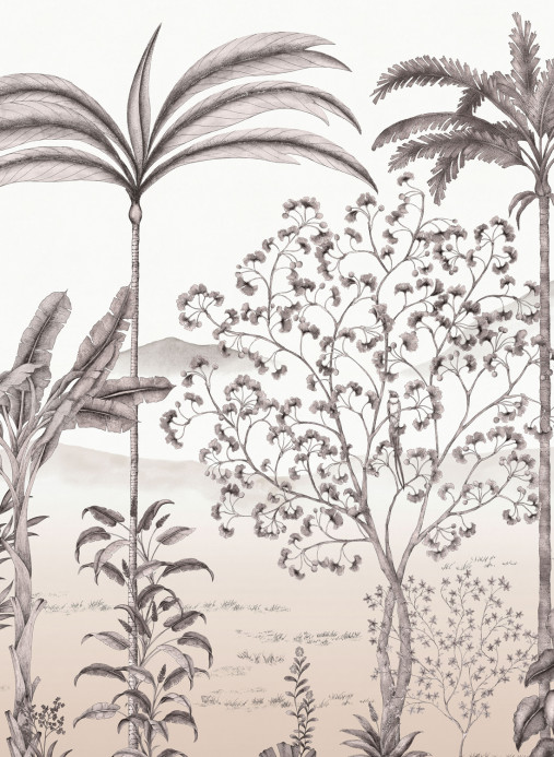 Isidore Leroy Carta da parati panoramica Jardin des Oiseaux Bois de Rose - Panel A