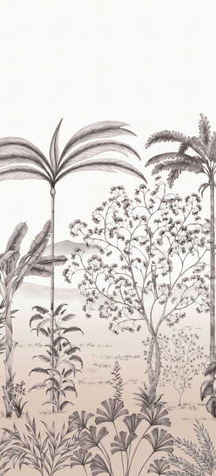 Isidore Leroy Papier peint panoramique Jardin des Oiseaux Bois de Rose - Panel A