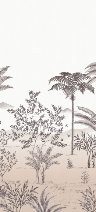 Isidore Leroy Papier peint panoramique Jardin des Oiseaux Bois de Rose - Panel C