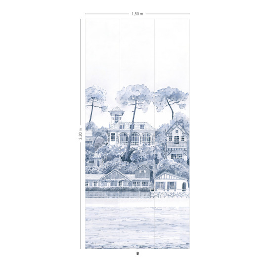Isidore Leroy Papier peint panoramique Front de Mer Bleu - Panel B