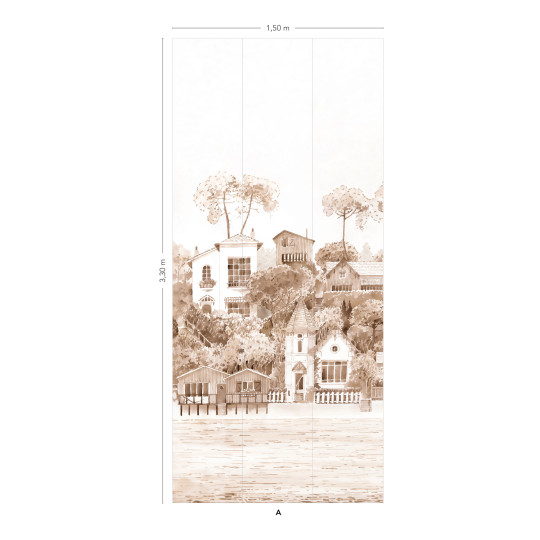 Isidore Leroy Papier peint panoramique Front de Mer Sepia - Panel A