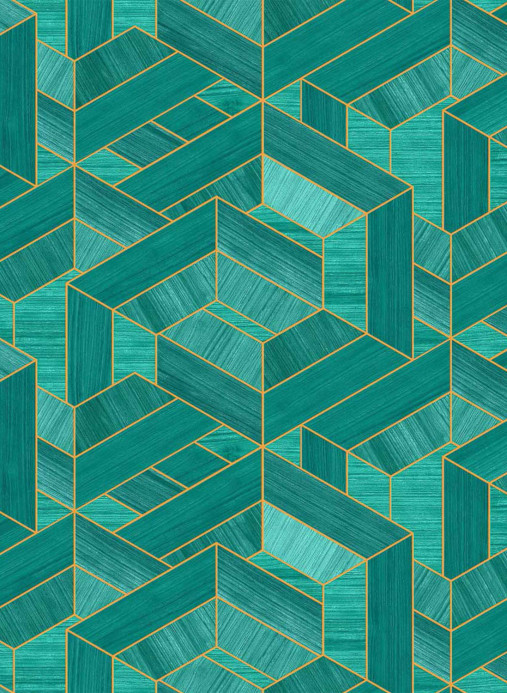 Coordonne Papier peint Hexagon - Aqua