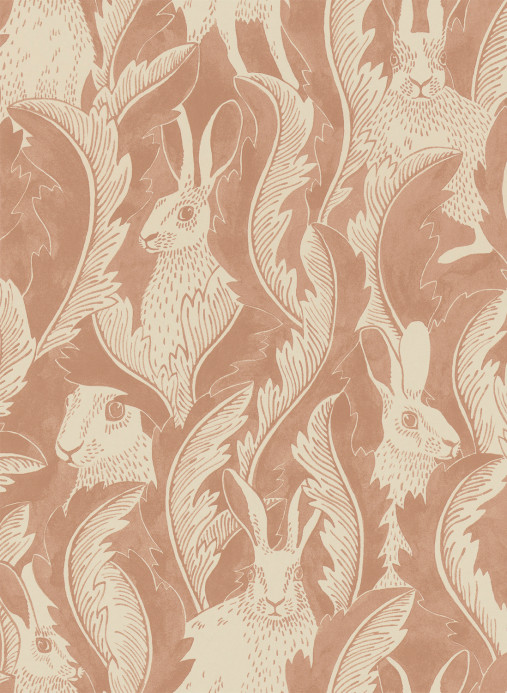 Långelid / von Brömssen Wallpaper Hares in Hiding - Dusty Pink