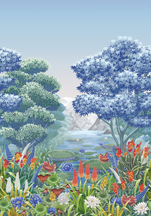 Osborne & Little Wandbild Elysium - Cobalt