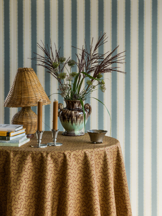 Långelid / Von Brömssen Tapete Jagged Stripe - Turquoise