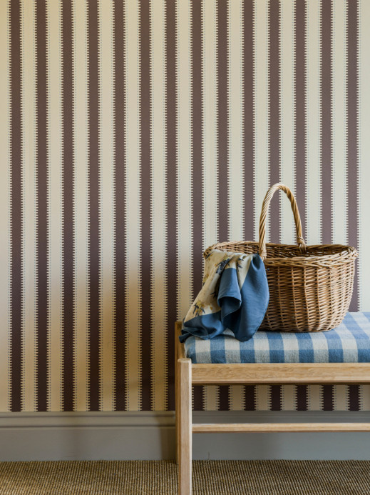 Långelid / Von Brömssen Tapete Jagged Stripe - Marron