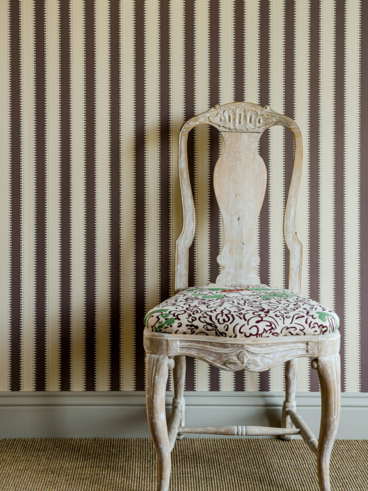 Långelid / Von Brömssen Tapete Jagged Stripe - Marron