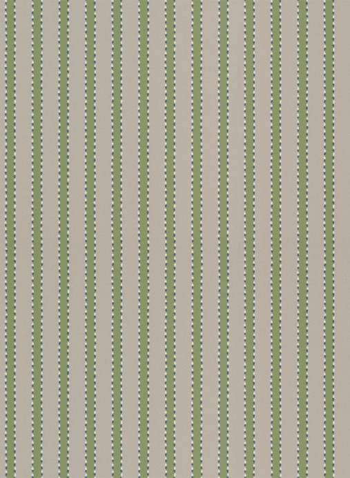 Långelid / von Brömssen Carta da parati Stitched Stripe - Leaf Green