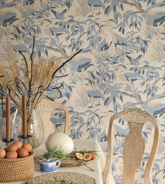 Långelid / Von Brömssen Tapete Herons - Washed Denim