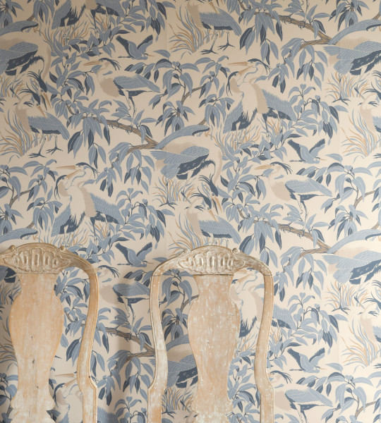 Långelid / Von Brömssen Tapete Herons - Washed Denim