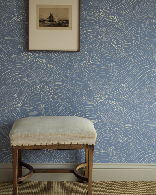 Långelid / Von Brömssen Tapete Plenty More Fish - Washed Denim