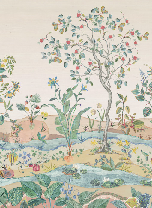 Osborne & Little Papier peint panoramique Mythica Grasscloth - Shell