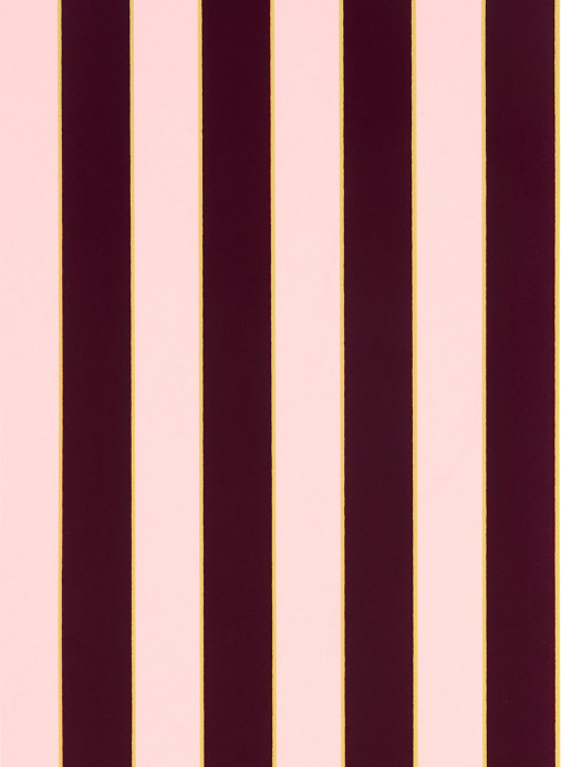 Osborne & Little Wallpaper Regency Stripe - Berry/ Gold