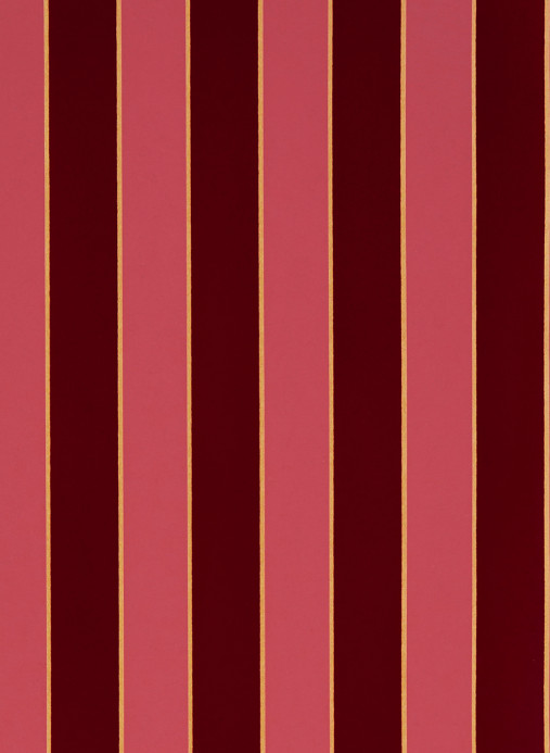 Osborne & Little Wallpaper Regency Stripe - Carmine/ Gold