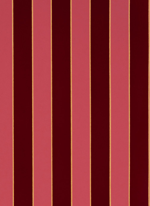 Osborne & Little Carta da parati Regency Stripe - Carmine/ Gold