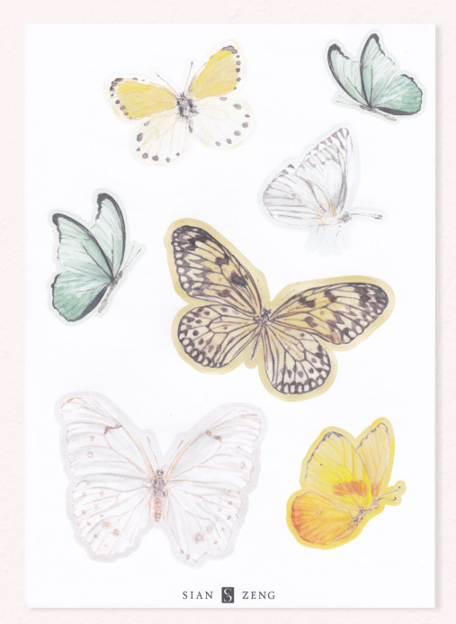 Sian Zeng Wandsticker Butterfly  - Bright