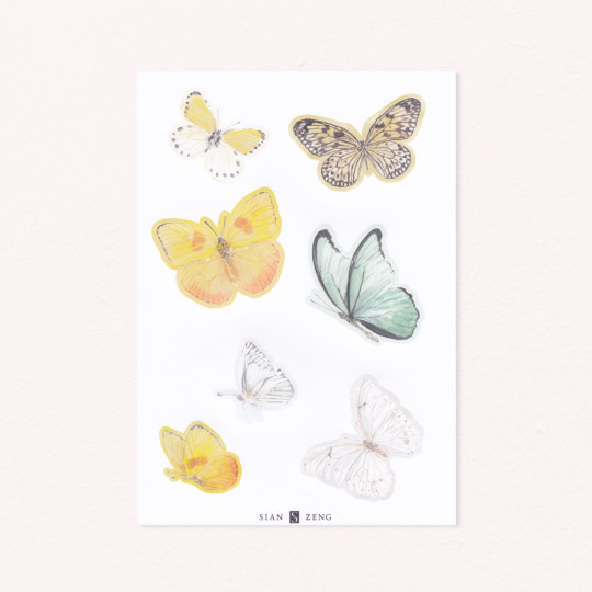 Sian Zeng Wandsticker Butterfly  - Bright