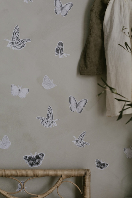 Sian Zeng Wandsticker Butterfly  - Grey