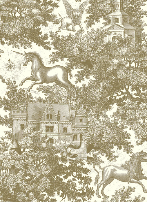 Rebel Walls Wallpaper Fairy Tale Castle - Gold