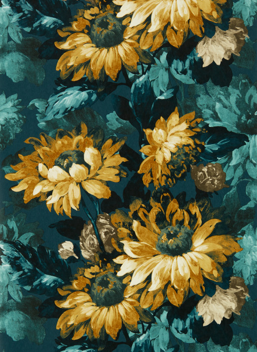 Clarke & Clarke Tapete Sunforest - Denim/ Ochre