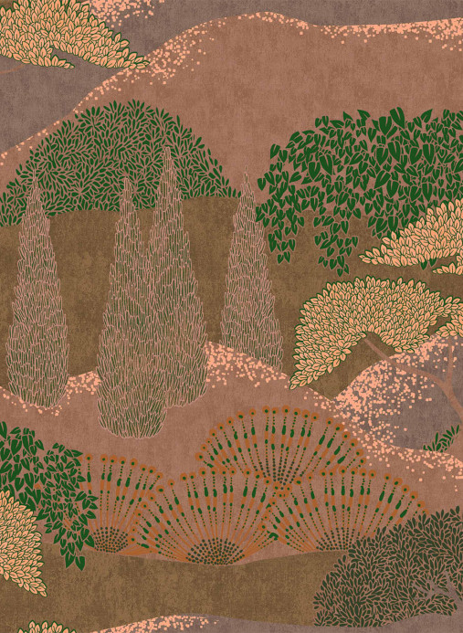 Coordonne Papier peint Jardin Japones - Coral