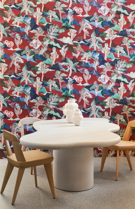 Arte International Wallpaper Saranda - Vermilion Trees