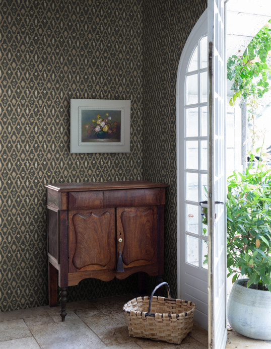 Sandberg Wallpaper Turtledove Barn - Charcoal