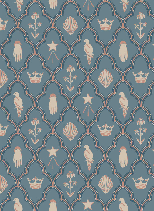 Sandberg Wallpaper Turtledove Barn - Indigo Blue