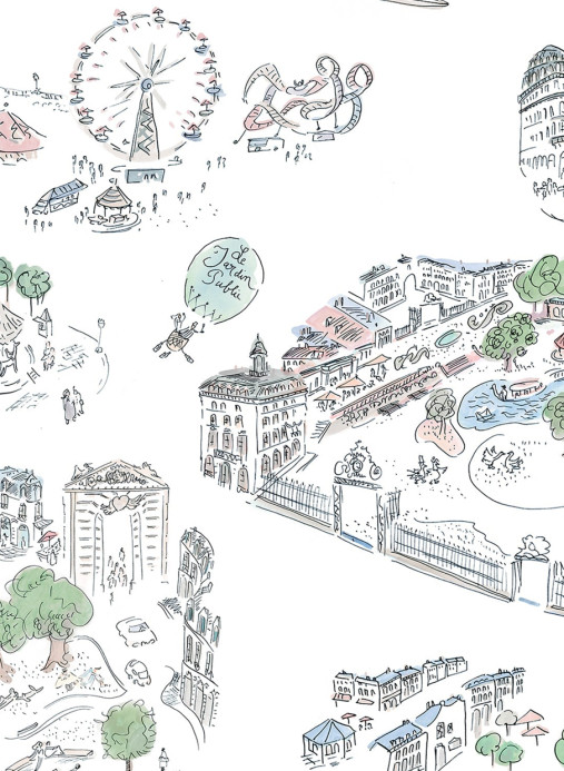 Isidore Leroy Tapete Bordeaux en Fête - Original Panel B