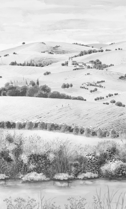 Isidore Leroy Tapete Vendanges - Gris Panel A