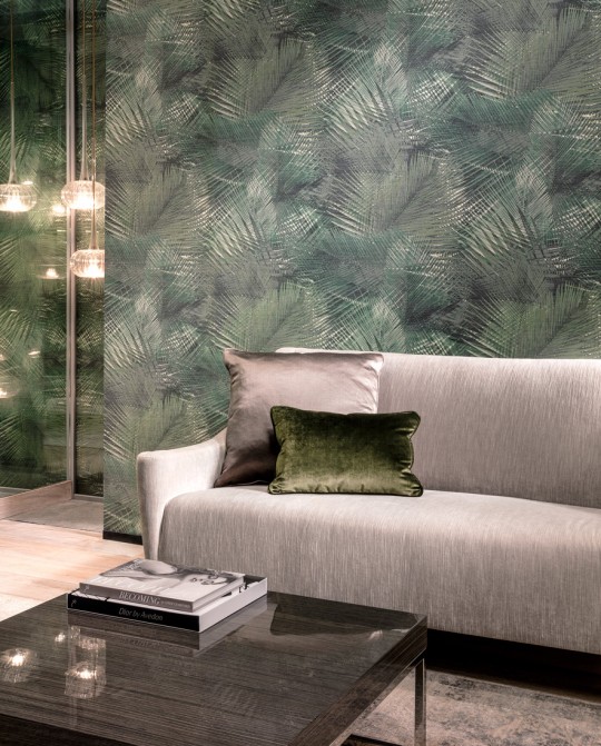 Tropische Palmen Tapete Shield von Arte - Grün