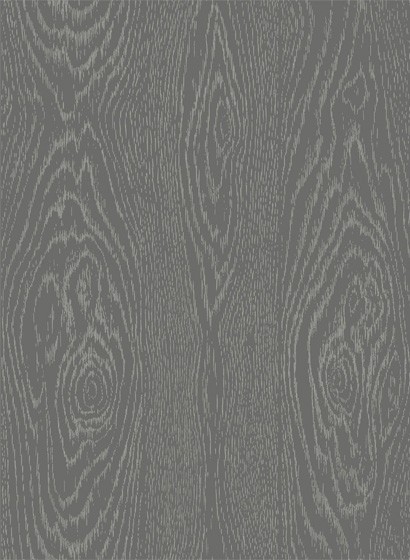 Cole & Son Papier peint Wood Grain - Black/ Silver