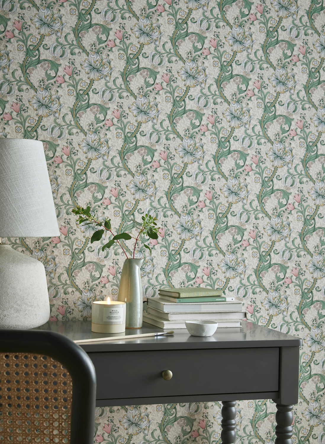 Carta Da Parati Adesiva Floreale Vintage - Stile William Morris, 44.5x300cm