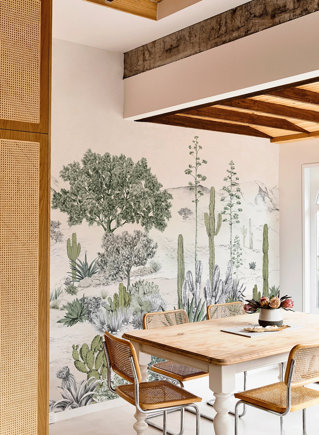 Florale Tapeten mit Kakteen | meinewand.com