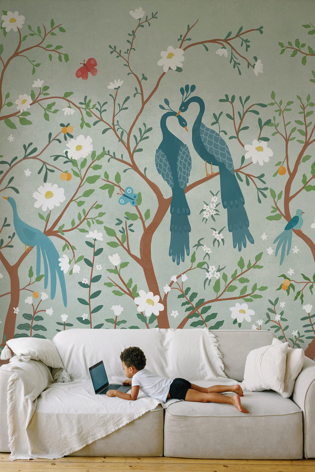 Rifle Paper Co Turned Its Beloved Peacock Wallpaper into a LargeScale  Mural