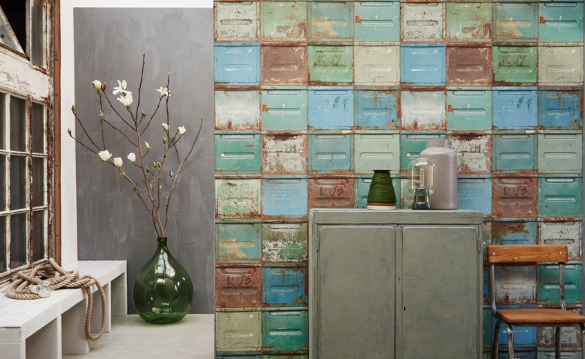 Tapeten im Wellblech- oder Metalllook