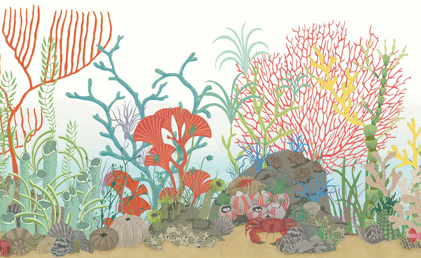 Tapeten mit floralen Unterwasser-Motiven